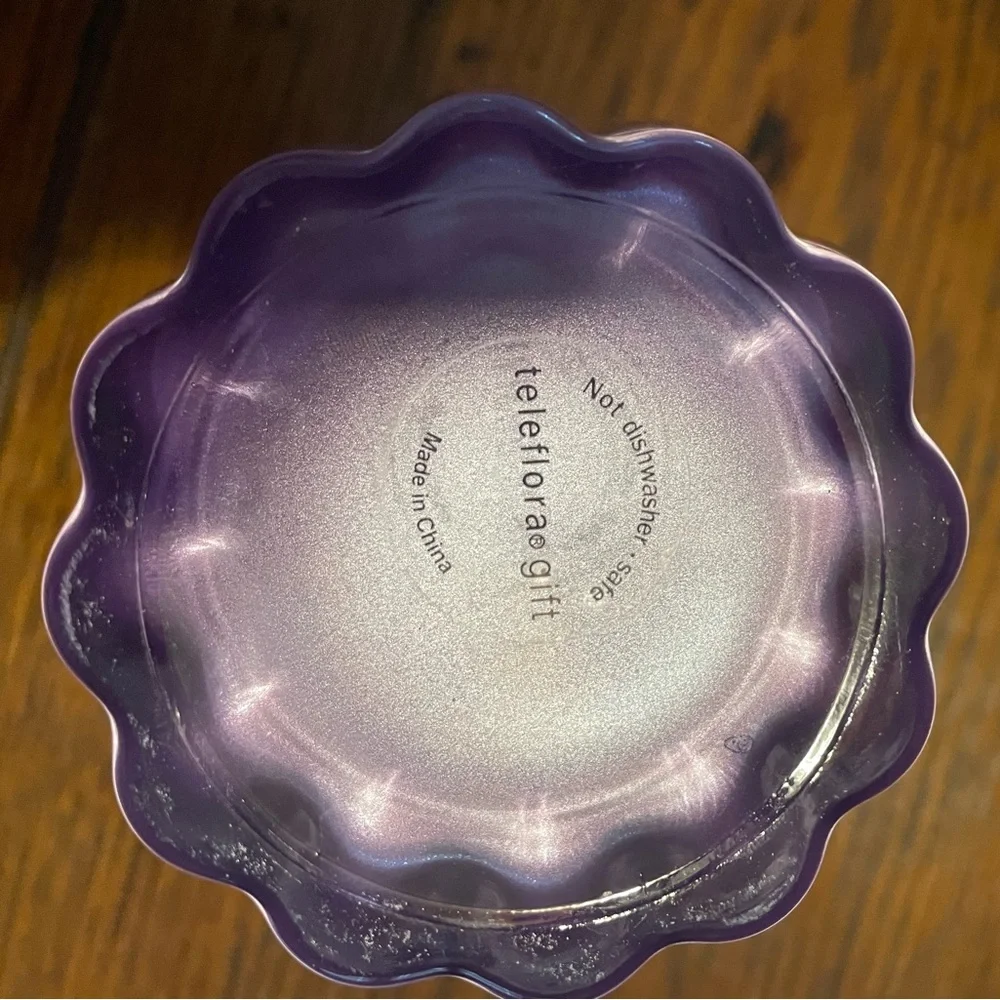 Iridescent Purple Fluted Glass Vase - Home Accents